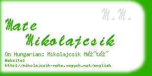 mate mikolajcsik business card